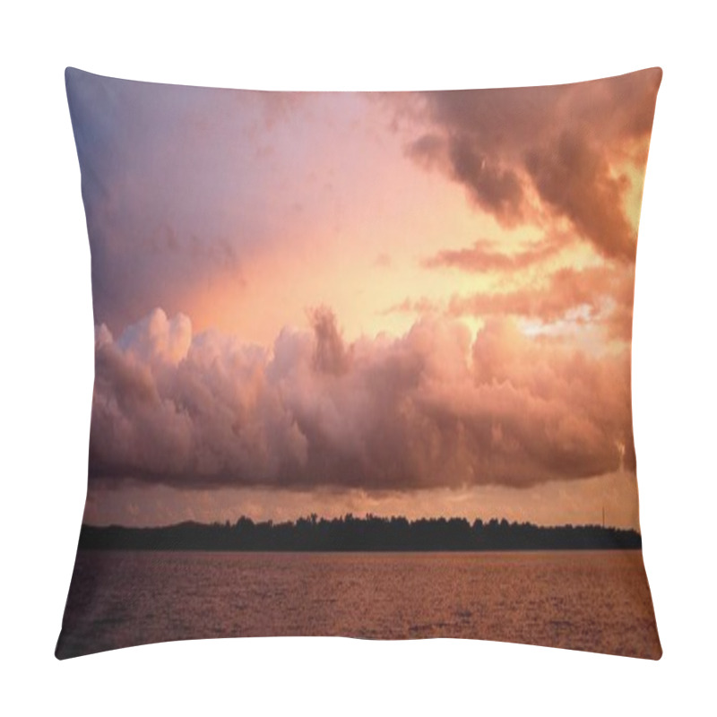 Personality  Cloud Bank Highlighted Sunset Seascape.  Pillow Covers