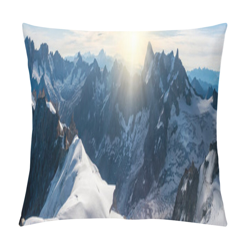 Personality  Panorama Of Mont Blanc Massif, Mountain Range In The Alps, Franc Pillow Covers