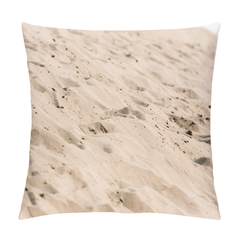 Personality  Selective Focus Of Golden Sand In Desert  Pillow Covers