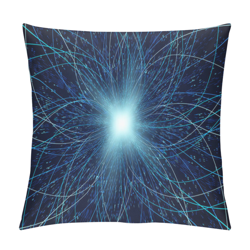 Personality  Abstract Communication Network Background. Fractal Element With Lines And Dots Array. Big Data Connection Complex Concept. Eps10 Vector Illustration Pillow Covers