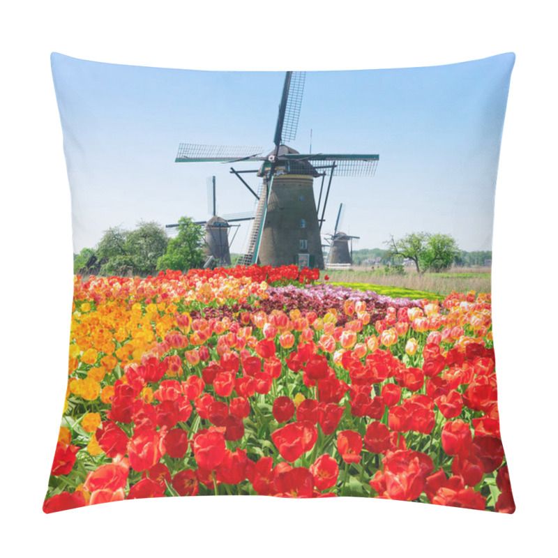 Personality  Dutch Windmill Over River Waters Pillow Covers