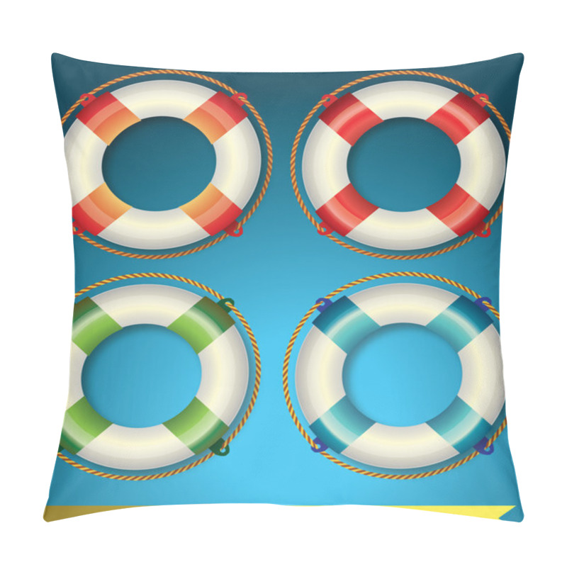 Personality  Four Life Buoys Pillow Covers