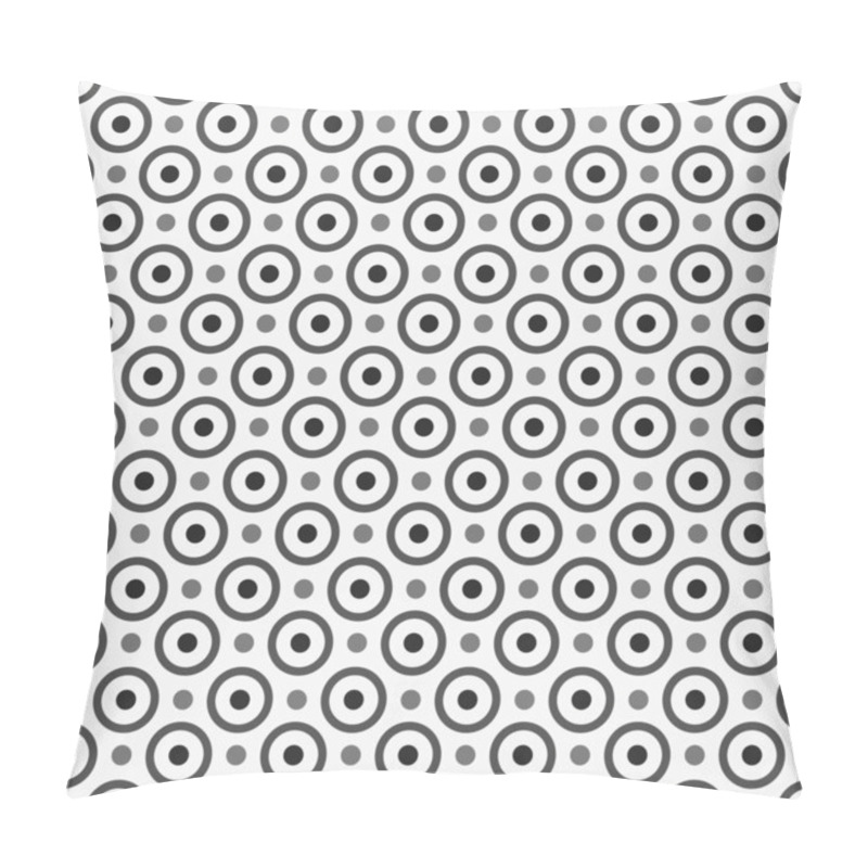 Personality  Pattern With Circles And Dots, Black And White Texture, Seamless Vector Background. Pillow Covers