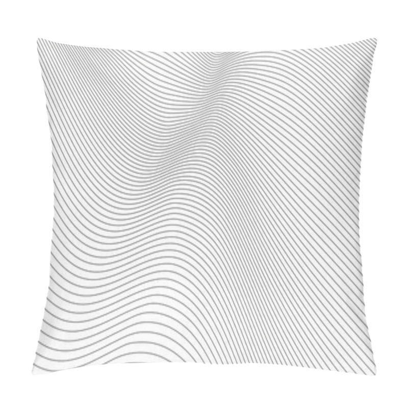 Personality  Black And White Wavy Line Pattern. Vector Illustration Pillow Covers