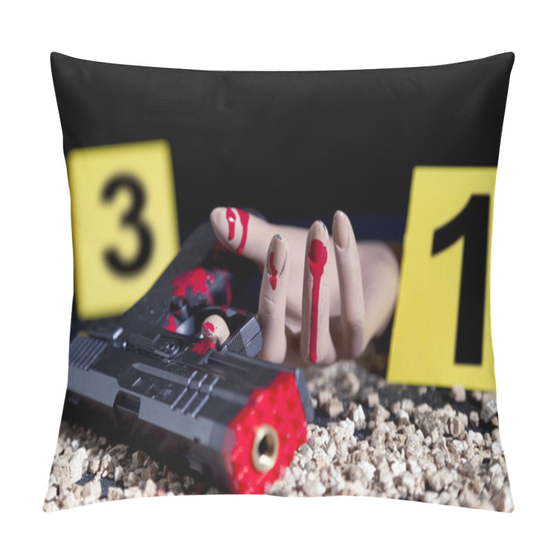 Personality  Crime Scene Of A Gunfight In The Night Pillow Covers