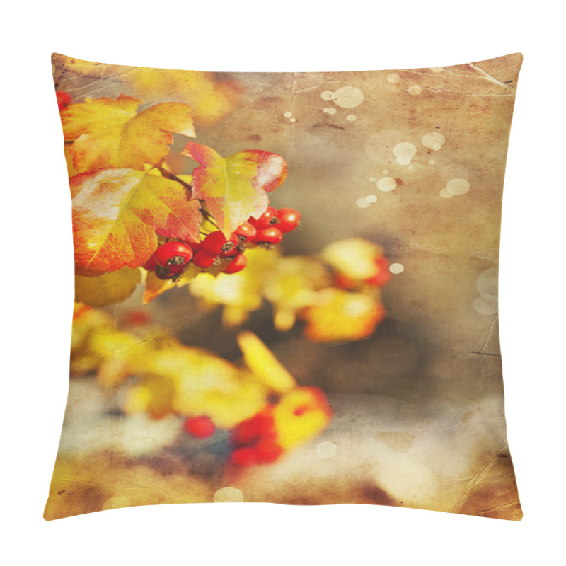 Personality  Red Berries And Yellow Leaves Pillow Covers