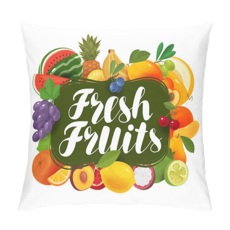 Personality  Fresh Fruits. Natural Food, Greengrocery Concept. Vector Illustration Pillow Covers