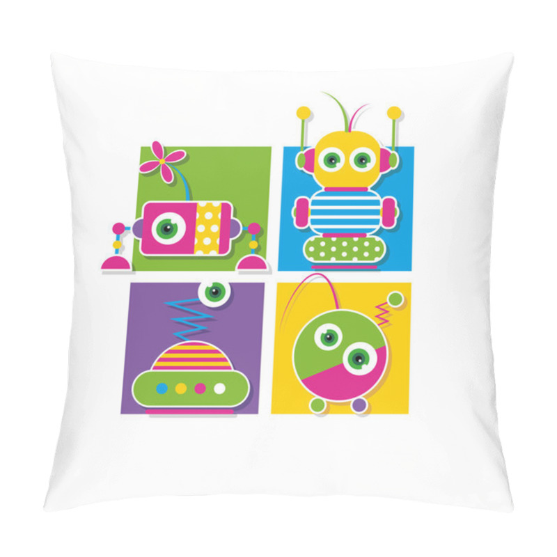 Personality  Cute Robots Collection Greeting Card Pillow Covers