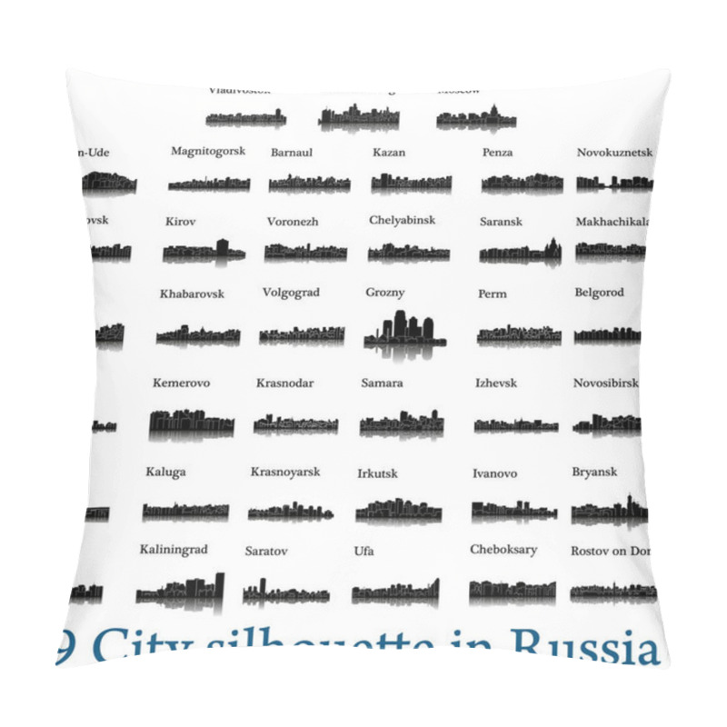 Personality  Set Of Flat City Silhouettes, Simple Vector Illustration  Pillow Covers