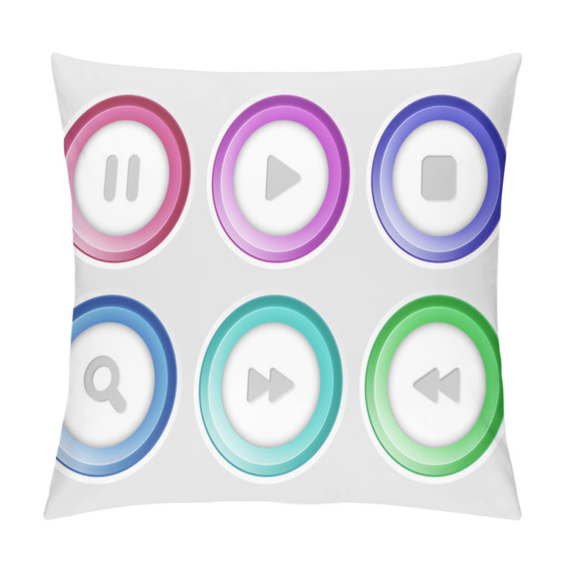 Personality  Collection Of Media Buttons. Pillow Covers