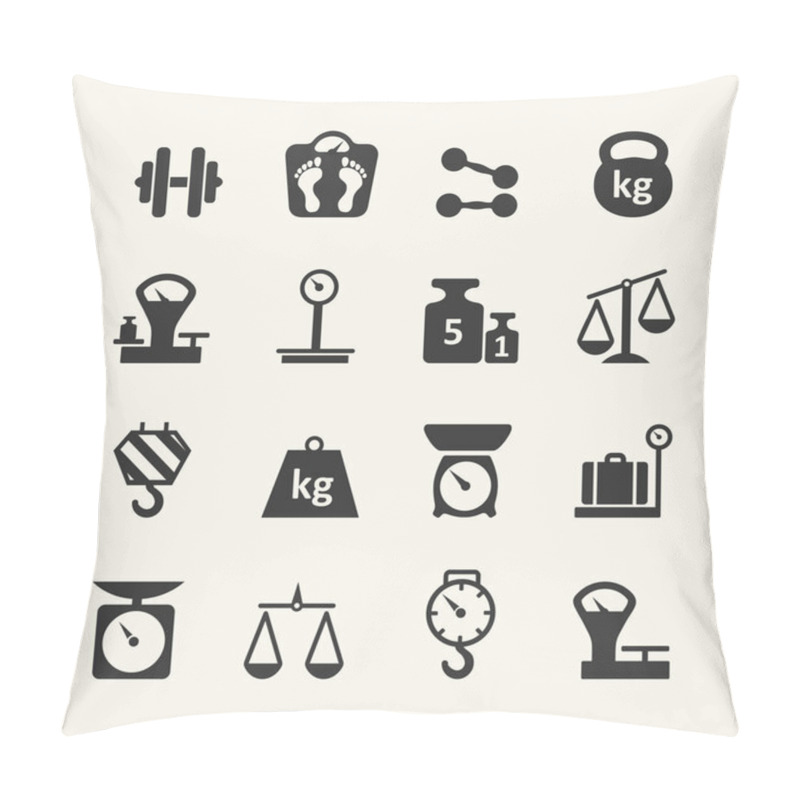 Personality  Web Icon Set - Scales, Weighing, Weight, Balance Pillow Covers