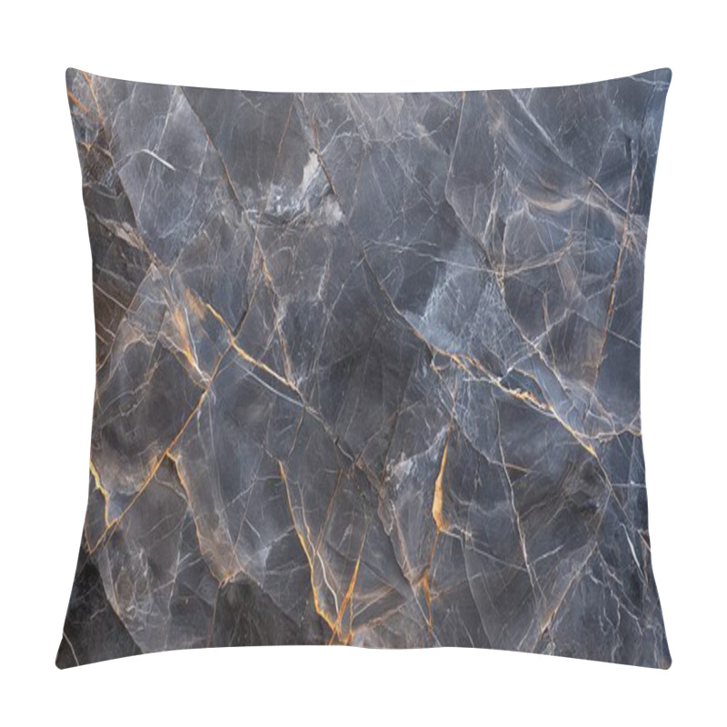 Personality  Close-up Of A Textured Stone Surface With Layers Of Grey And Gold Veins, Offering A Natural And Abstract Background Pattern. Pillow Covers