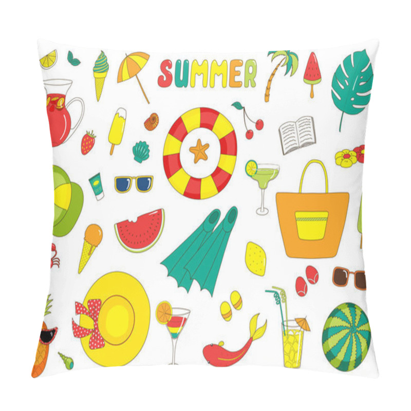 Personality  Cute Summer Stickers Pillow Covers