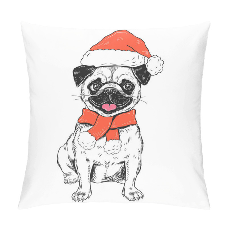 Personality  Funny Christmas Pug Dog  Pillow Covers