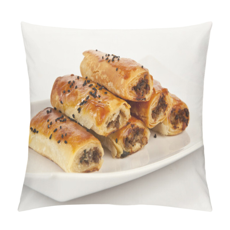 Personality  Turkish Style Meat Stuffed Filo Dough Rolls Served Pillow Covers