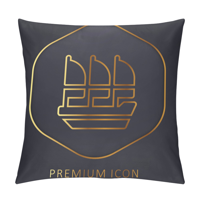 Personality  Boat Golden Line Premium Logo Or Icon Pillow Covers