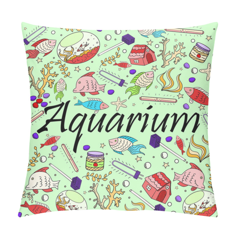 Personality  Aquarium Vector Illustration Pillow Covers