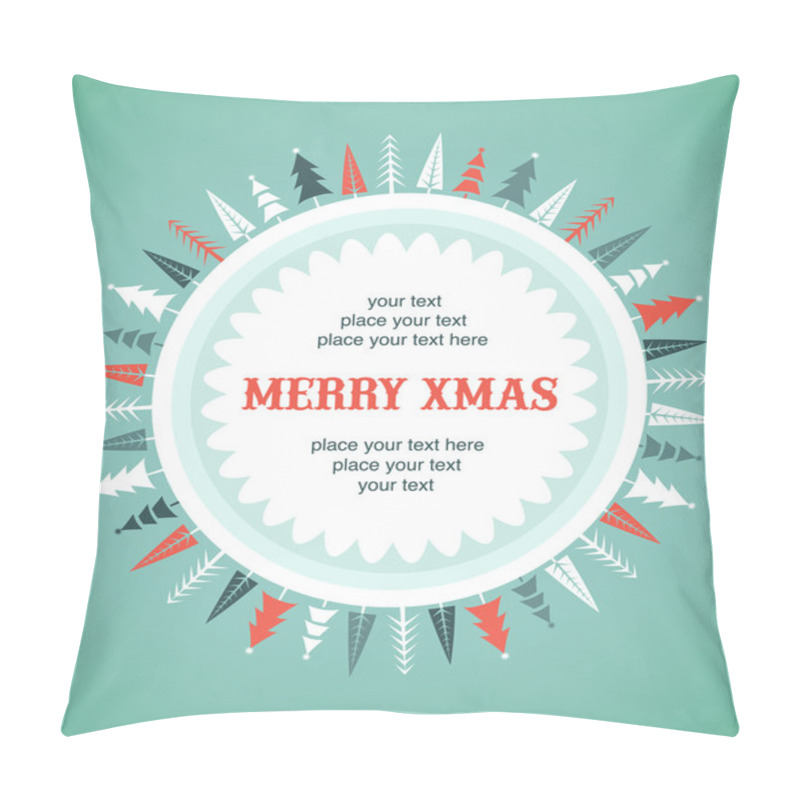 Personality  Christmas Background With Homes And Birds Pillow Covers