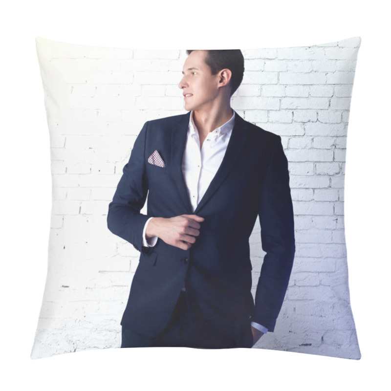 Personality  Young Man In Suit. Pillow Covers