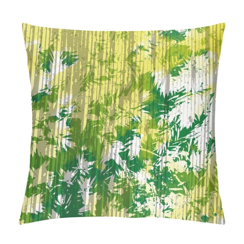 Personality  Leaves Green Yellow Stripes Water Pillow Covers