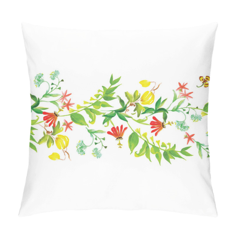 Personality  Summer Flowers Seamless Horizontal Vector Banner Pillow Covers