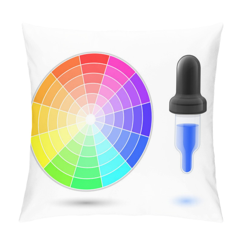 Personality  Wheel Palette And Dropper Icon Pillow Covers