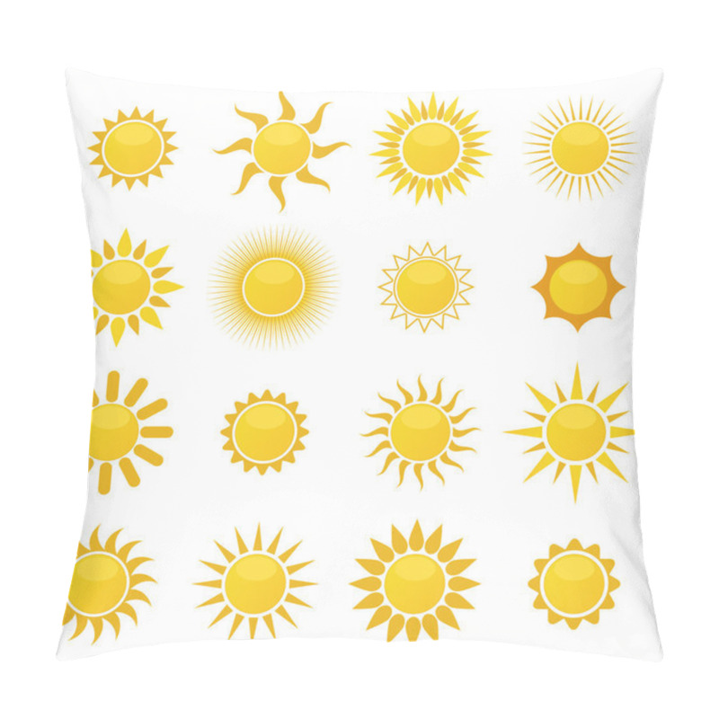 Personality  Set Of Sun. Vector Pillow Covers