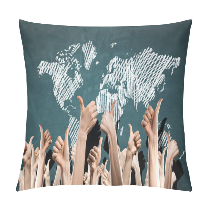 Personality  Group Of People Rise Hands Pillow Covers