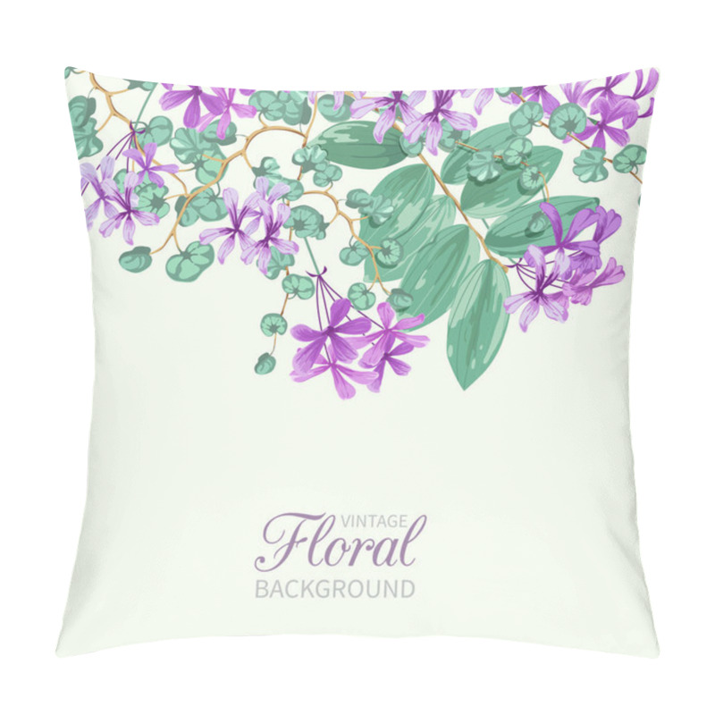 Personality  Floral Background With Border Of Exotic Flowers And Tropical Leaves Pillow Covers