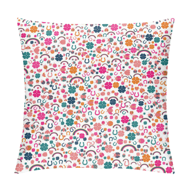 Personality  Background With Lucky Charms, Vector Pillow Covers