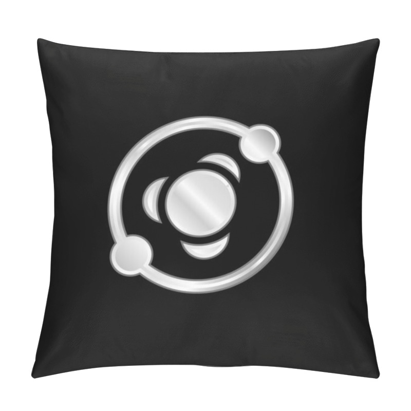 Personality  Atomic Structure Silver Plated Metallic Icon Pillow Covers