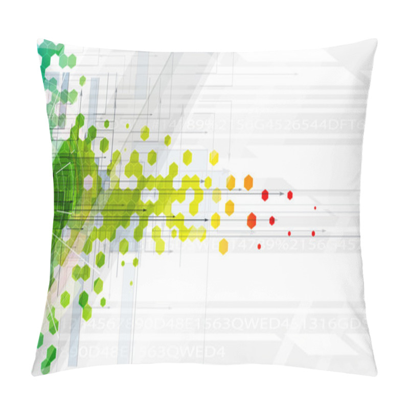 Personality  Abstract Colour Hexagon Background Information Technology Banner Pillow Covers