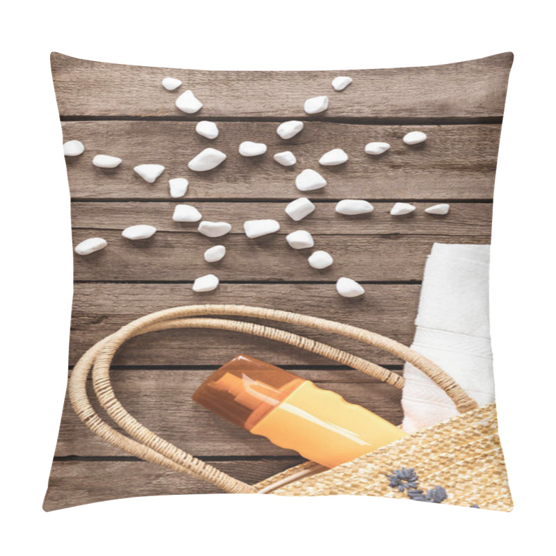 Personality  Beach Bag And Sun Symbol  Pillow Covers