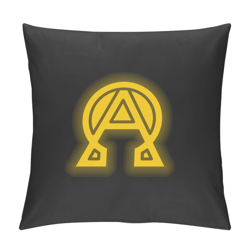 Personality  Alpha And Omega Yellow Glowing Neon Icon Pillow Covers