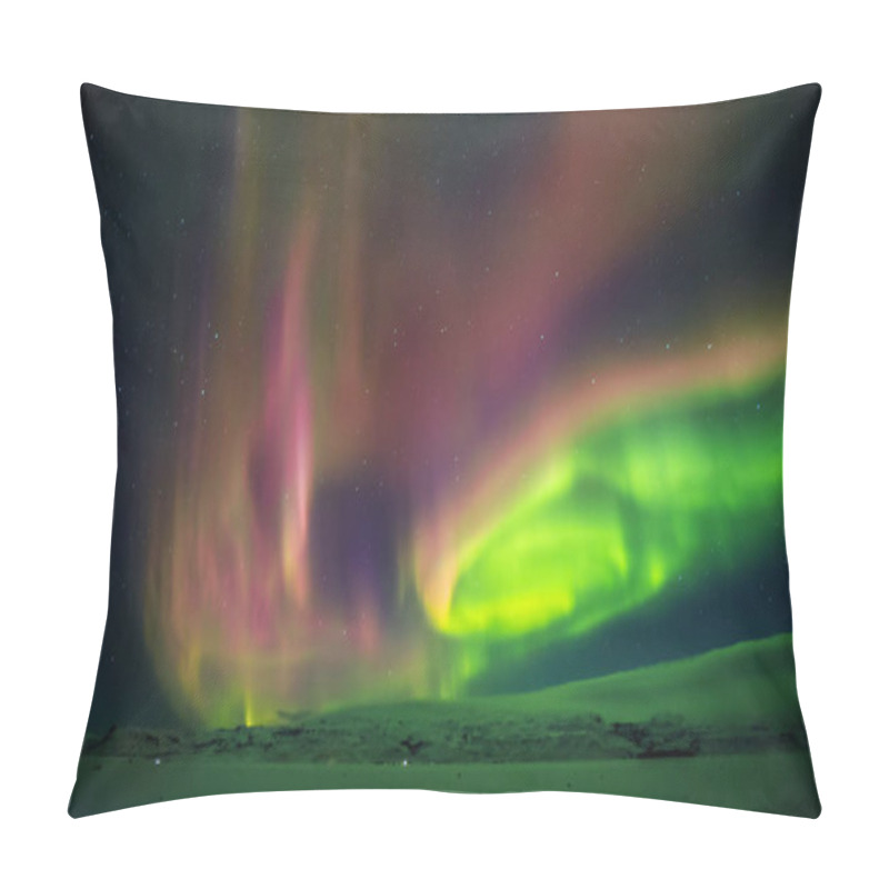 Personality  Beautiful Aurora Borealis In Iceland, Shot In Early Winter Perio Pillow Covers