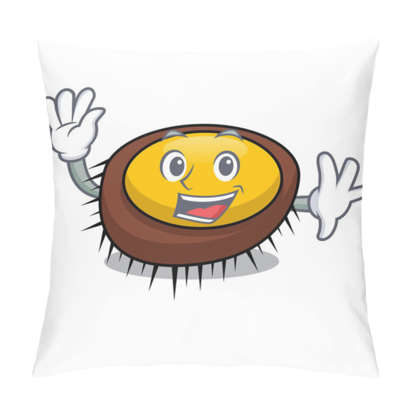 Personality  Waving Sea Urchin Character Cartoon Vector Illustration Pillow Covers