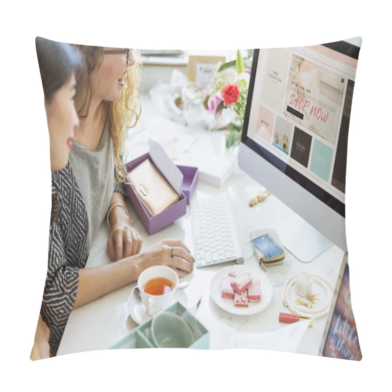 Personality  Women Working With Computer Pillow Covers