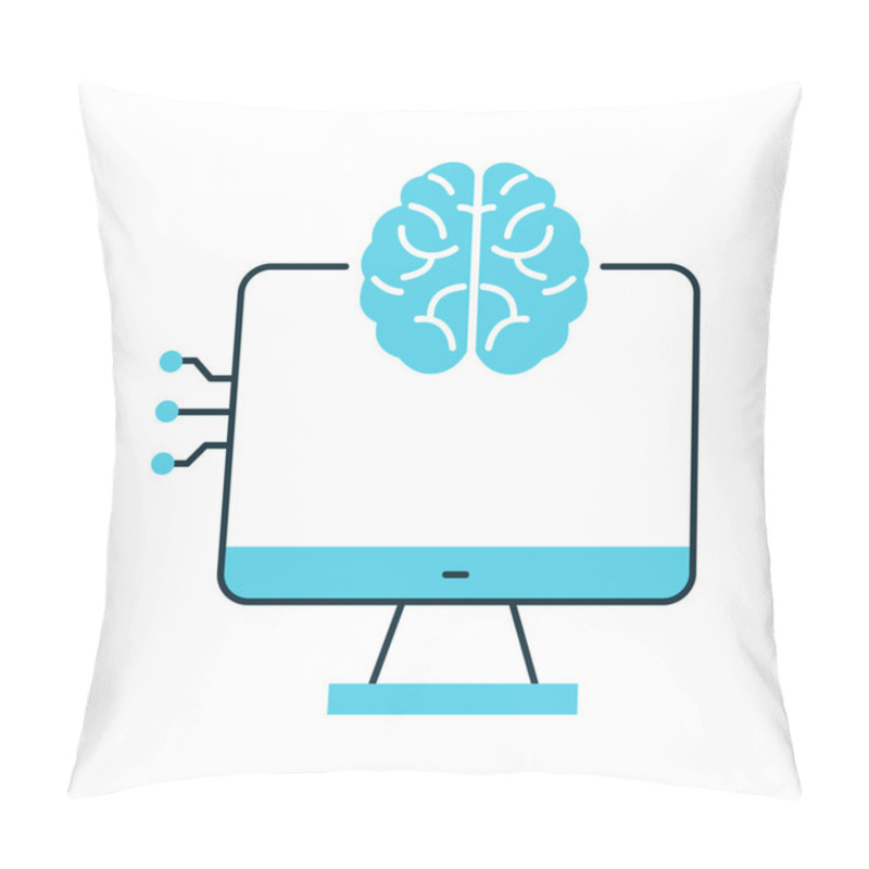 Personality  Machine Learning And AI Interface Vector Icon Design, AI Computing, AI Systems, AI Platform, Smart Technology, AI Interaction Pillow Covers