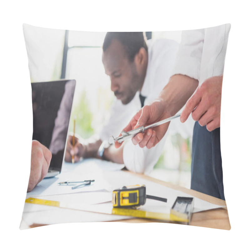 Personality  Professional Architects Working At Modern Office Pillow Covers