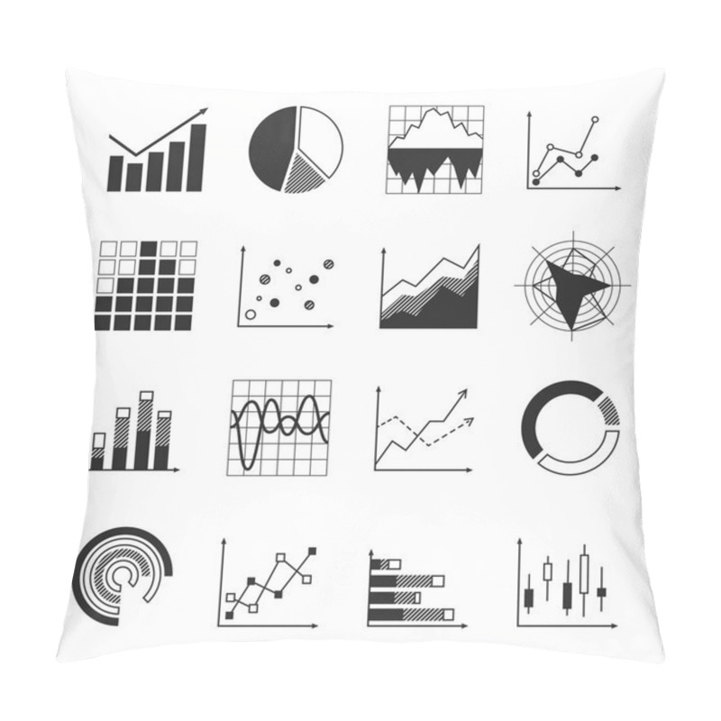 Personality  Business Chart Icons Pillow Covers