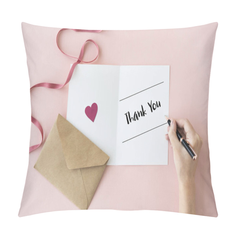 Personality  Human Hands Writing On Greeting Card Pillow Covers