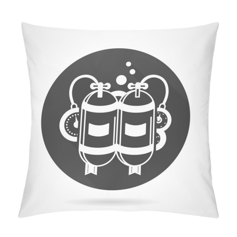 Personality  Black Round Vector Icon For Aqualung Pillow Covers