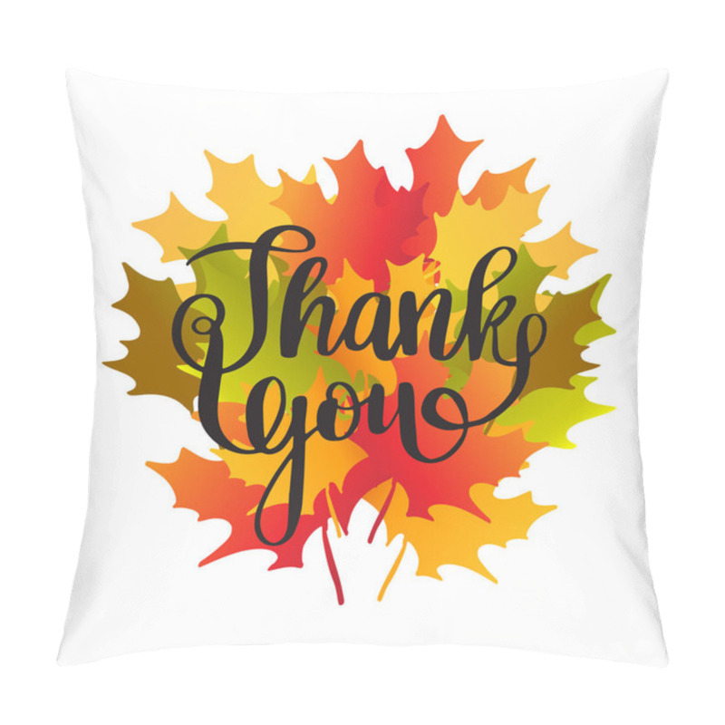 Personality  Happy Thanksgiving Day Card With Maple Leaves. Pillow Covers