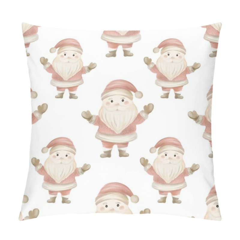 Personality  Cute Santa Claus Illustrations In Repeating Pattern Perfect For Seasonal Decorations And Crafts Pillow Covers