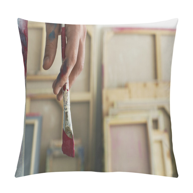 Personality  Artist Holding Paint Brush  Pillow Covers