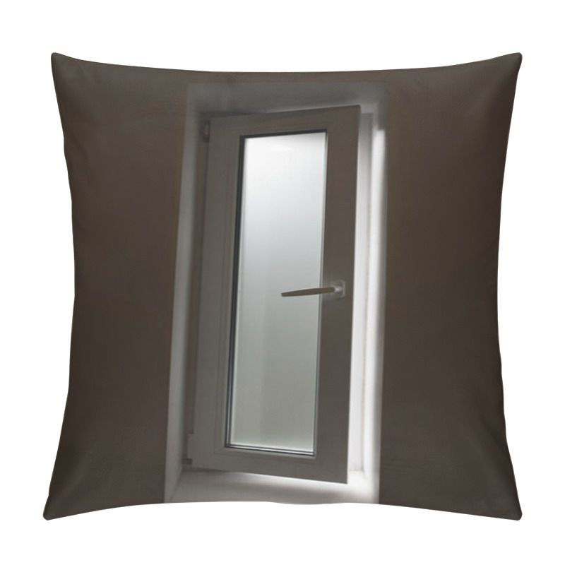 Personality  Bathroom Window With Frosted Glass, Light Shining Though But Can Not See Though, Privacy Concept. Pillow Covers