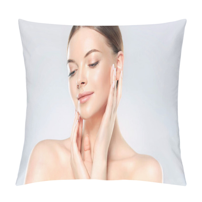 Personality  Woman With Clean Fresh Skin Pillow Covers