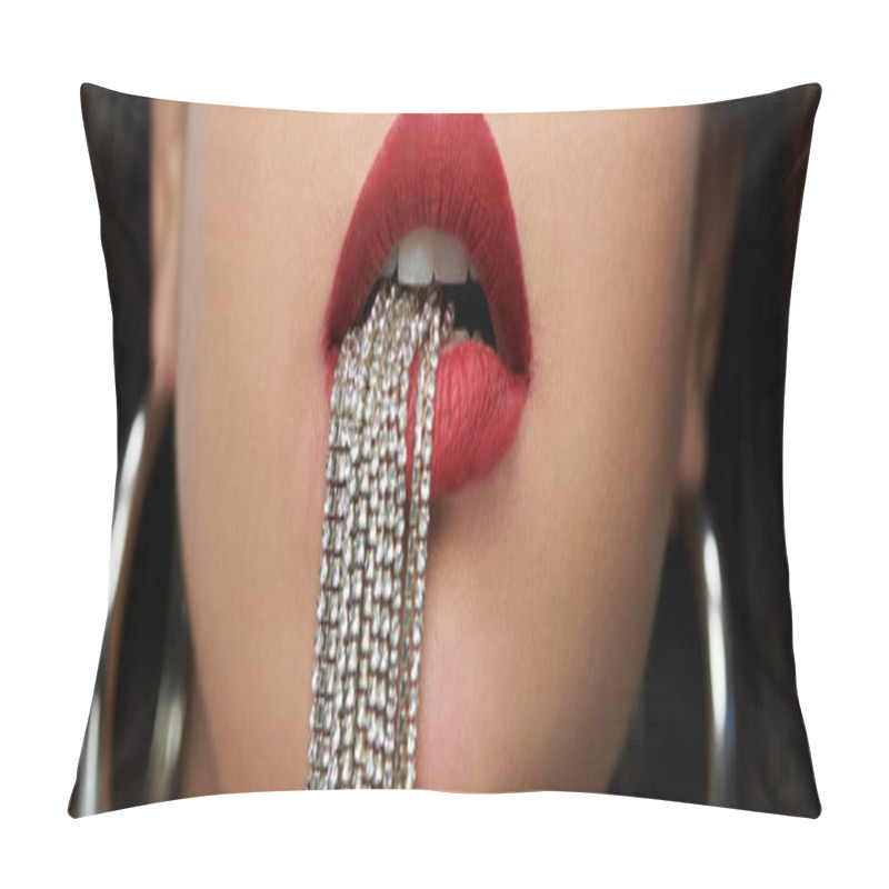 Personality  A Beautiful Woman Poses Confidently, Adorned With Striking Jewelry. Pillow Covers