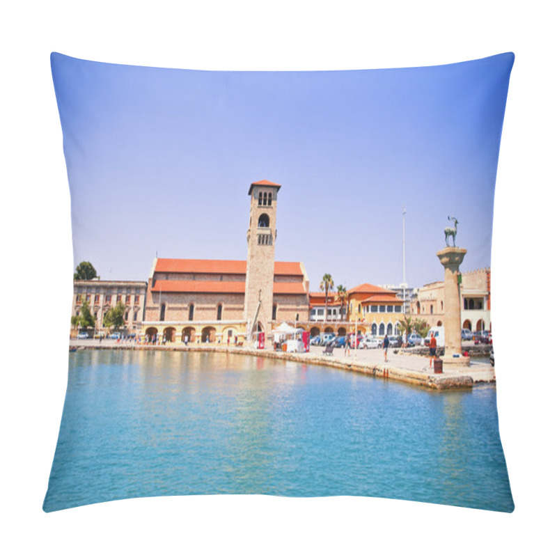 Personality  Mandraki Harbor, Rhodes, Greece Pillow Covers