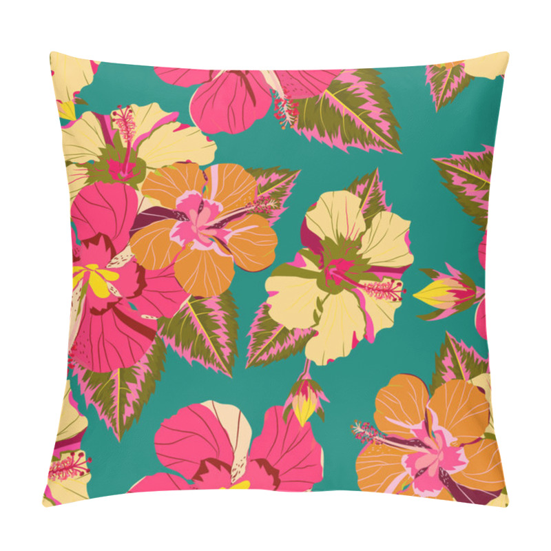 Personality  Seamless Tropical Flower ,plant Vector Pattern Background Pillow Covers